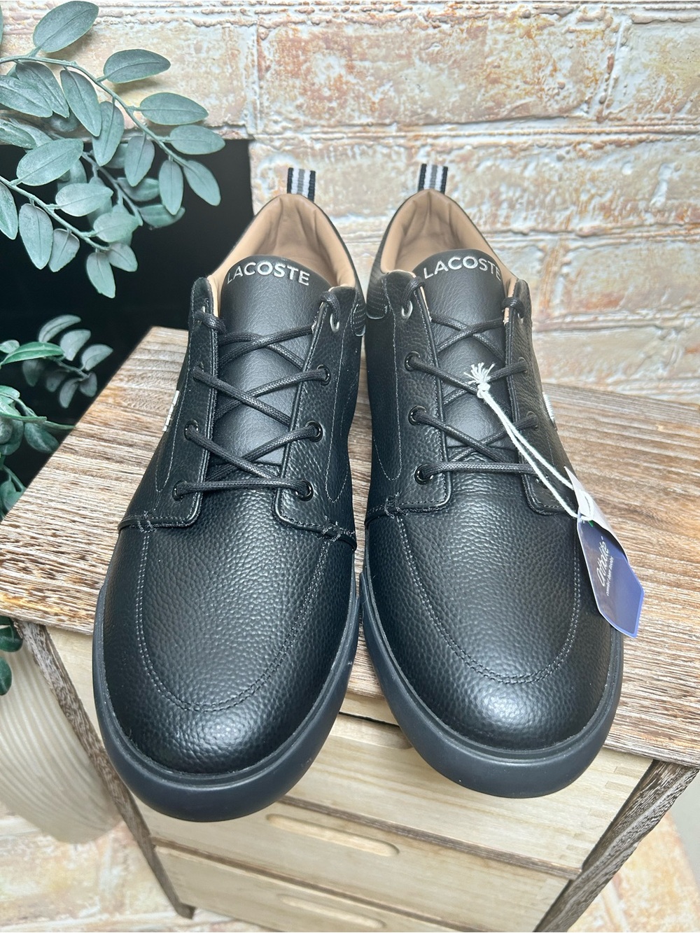 Lacoste Bayliss Leather Sneakers Black Men’s 13 NWT old money #9 - Picture 4 of 12